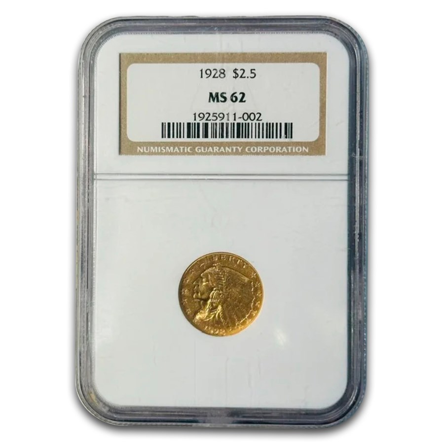 1928 $2.50 Indian Gold Quarter Eagle MS-62 NGC