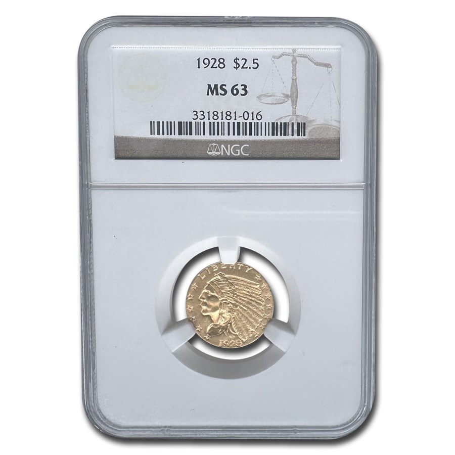 1928 $2.50 Indian Gold Quarter Eagle MS-63 NGC