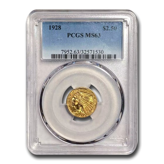 1928 $2.50 Indian Gold Quarter Eagle MS-63 PCGS 1928 $2.50 Indian Gold Quarter Eagle MS-63 PCGS