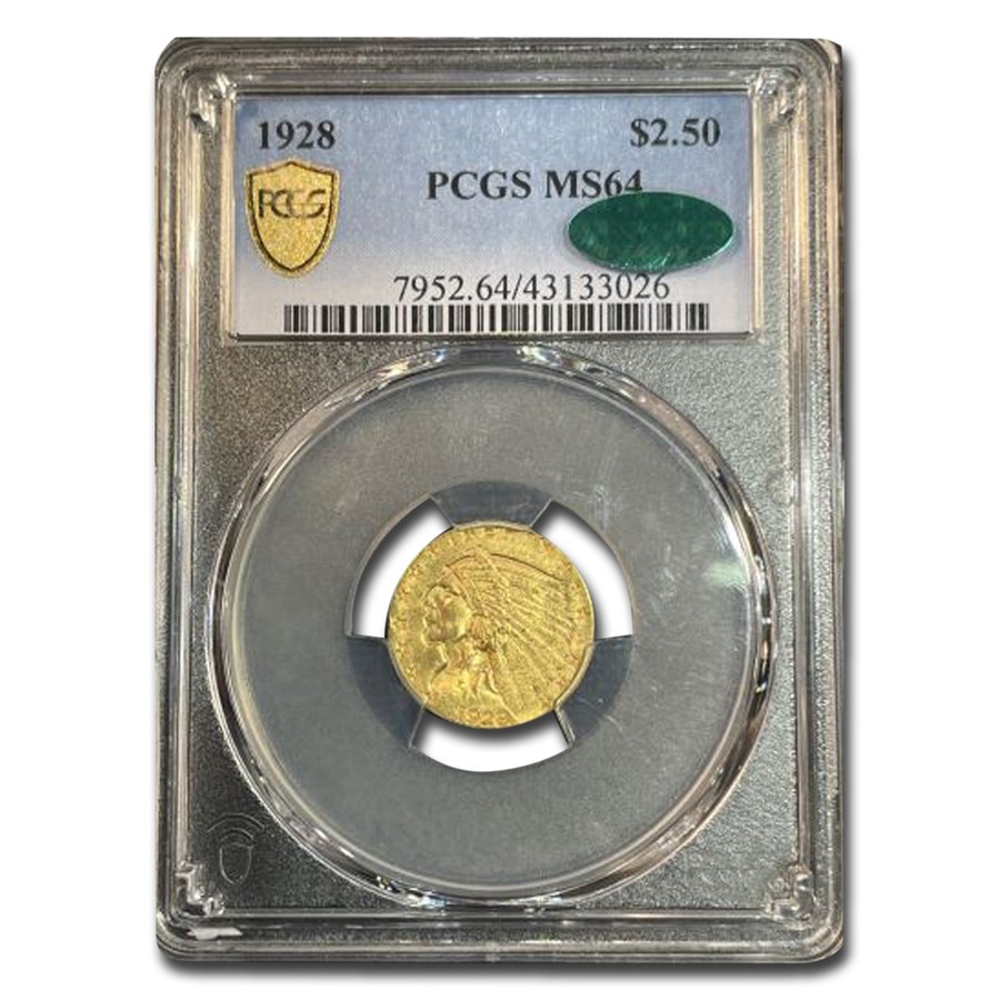 1928 $2.50 Indian Gold Quarter Eagle MS-64 PCGS CAC