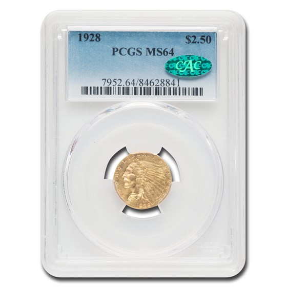 1928 $2.50 Indian Gold Quarter Eagle MS-64 PCGS CAC