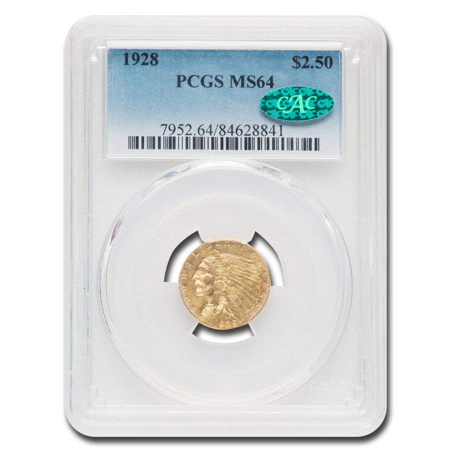 1928 $2.50 Indian Gold Quarter Eagle MS-64 PCGS CAC