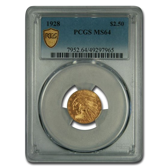 1928 $2.50 Indian Gold Quarter Eagle MS-64 PCGS 1928 $2.50 Indian Gold Quarter Eagle MS-64 PCGS