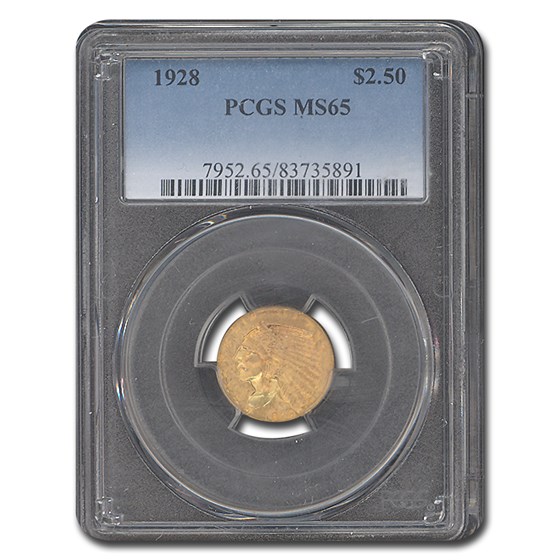 1928 $2.50 Indian Gold Quarter Eagle MS-65 PCGS