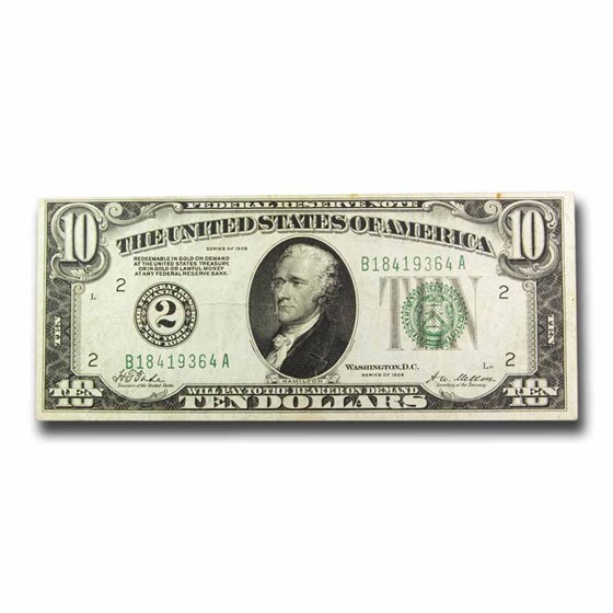 1928 (2-New York) $10 FRN VF (Fr#2000-B) 1928 (2-New York) $10 FRN VF (Fr#2000-B)