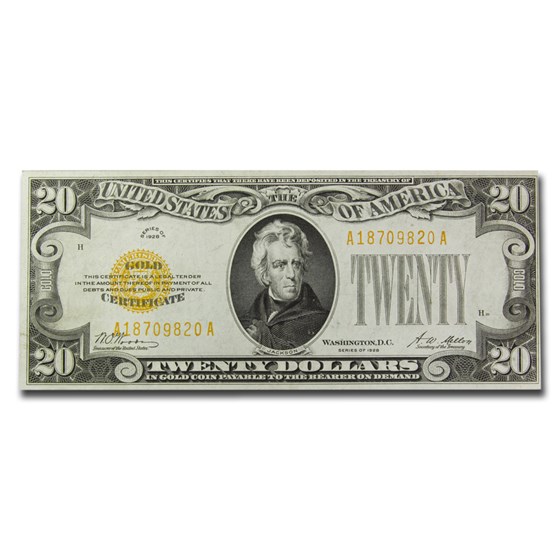 1928 $20 Gold Certificate AU (Fr#2402) 1928 $20 Gold Certificate AU (Fr#2402)
