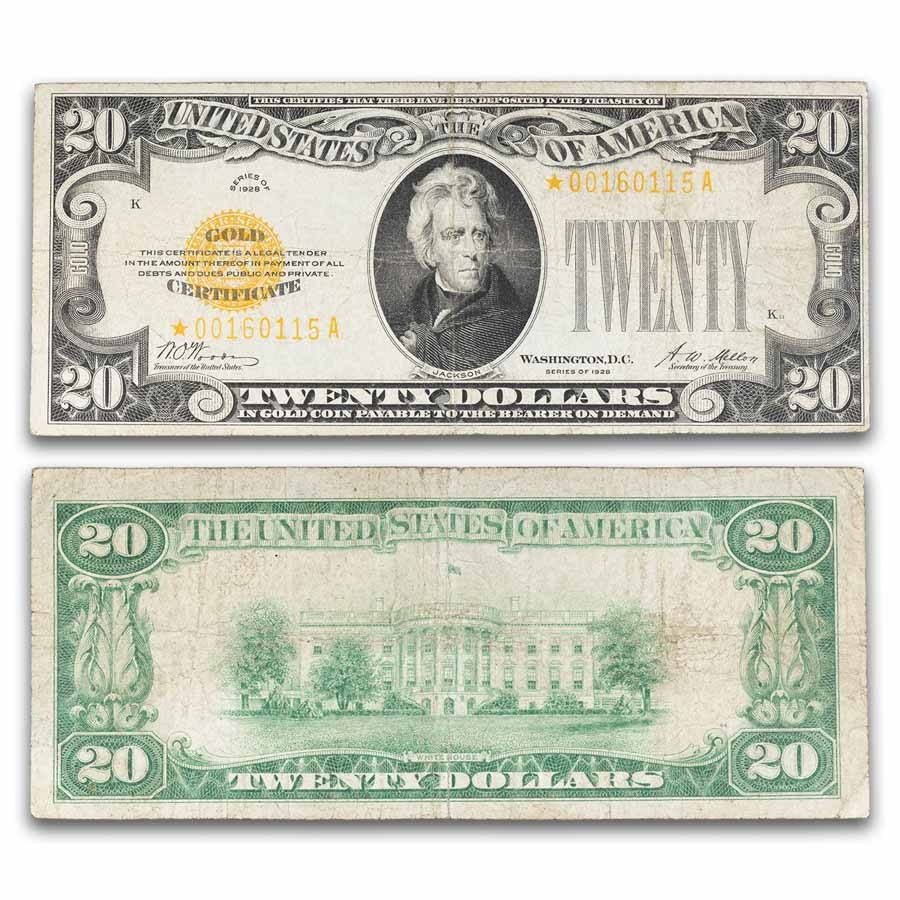 Buy 1928* $20 Gold Certificate Star Note Very Fine | APMEX