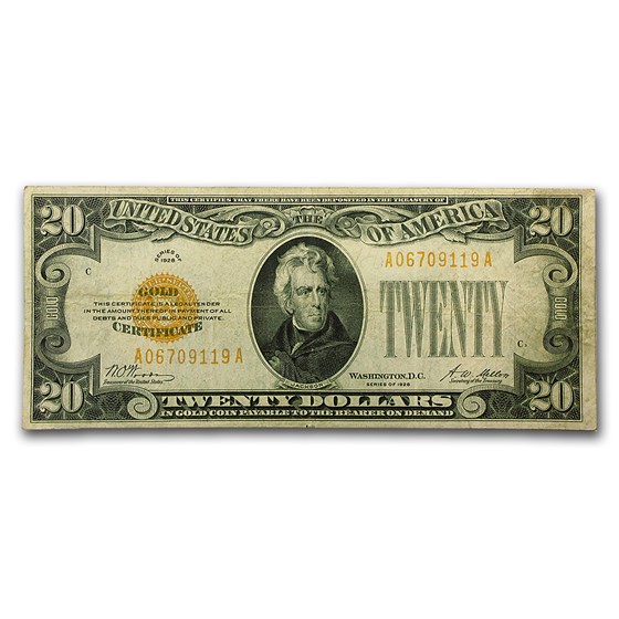 1928 $20 Gold Certificate VF 1928 $20 Gold Certificate VF