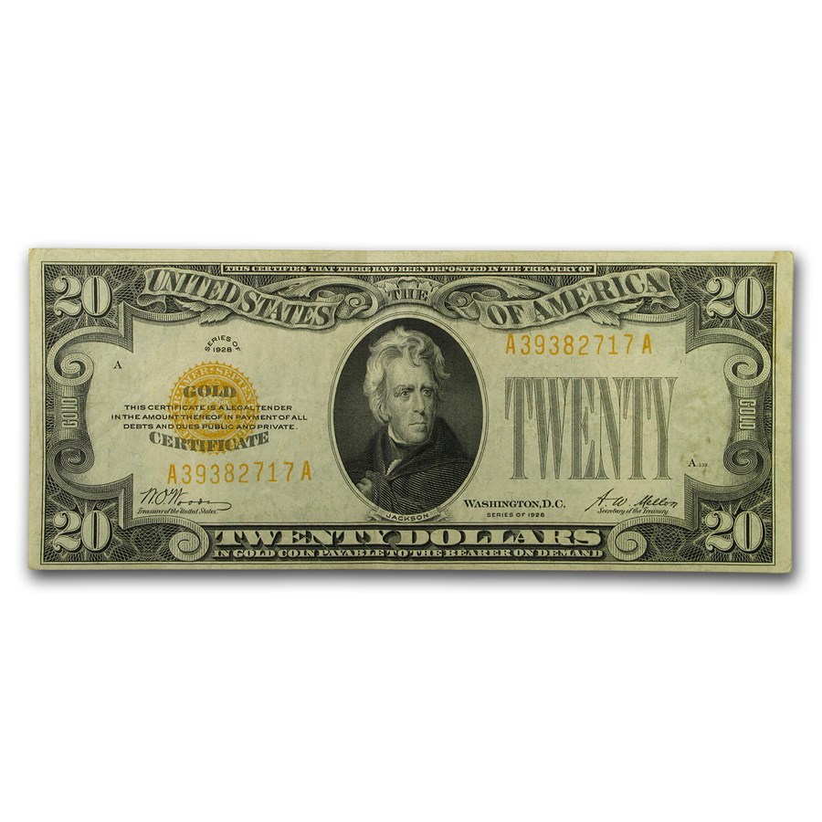 1928 $20 Gold Certificate XF (Fr#2402)