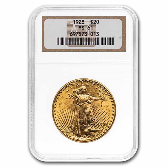 1928 $20 Saint-Gaudens Gold Double Eagle MS-61 NGC 1928 $20 Saint-Gaudens Gold Double Eagle MS-61 NGC