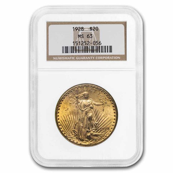 1928 $20 Saint-Gaudens Gold Double Eagle MS-63 NGC 1928 $20 Saint-Gaudens Gold Double Eagle MS-63 NGC