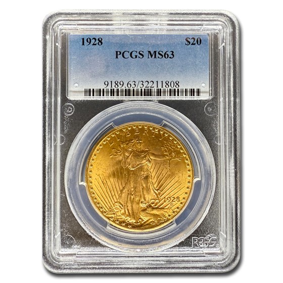 1928 $20 Saint-Gaudens Gold Double Eagle MS-63 PCGS 1928 $20 Saint-Gaudens Gold Double Eagle MS-63 PCGS