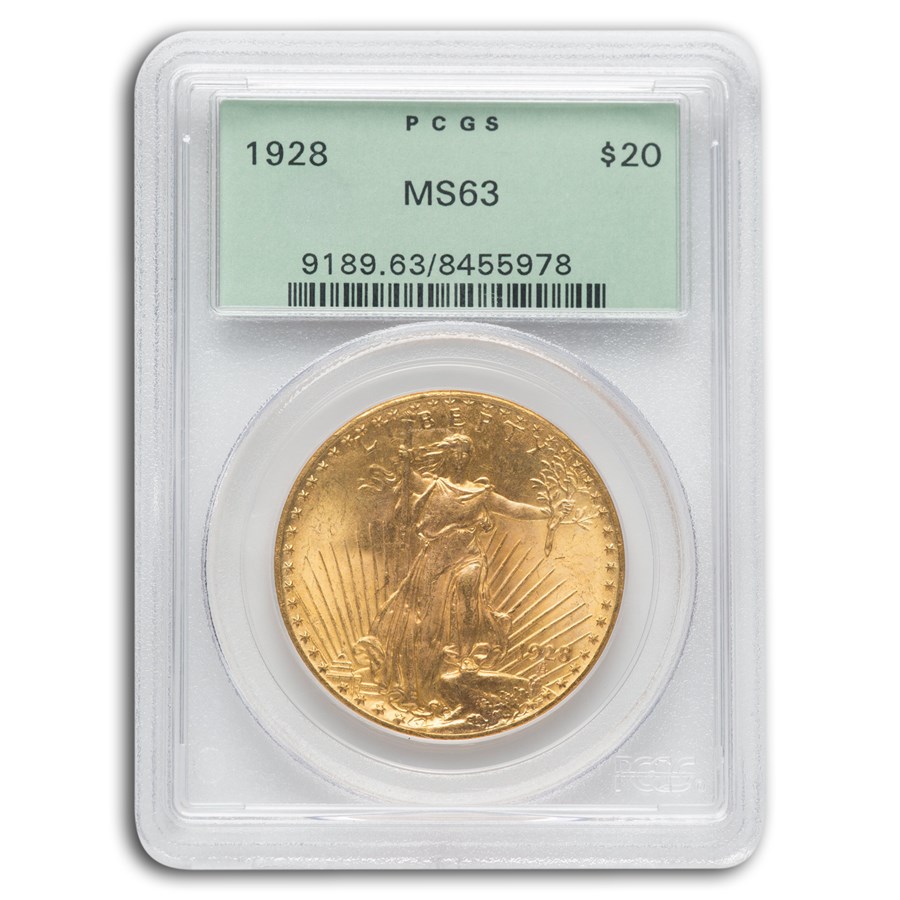1928 $20 Saint-Gaudens Gold Double Eagle MS-63 PCGS