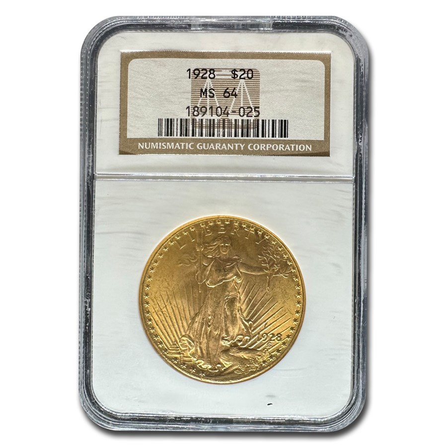 1928 $20 Saint-Gaudens Gold Double Eagle MS-64 NGC