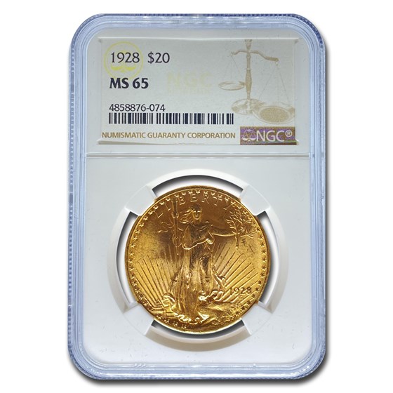 1928 $20 Saint-Gaudens Gold Double Eagle MS-65 NGC 1928 $20 Saint-Gaudens Gold Double Eagle MS-65 NGC