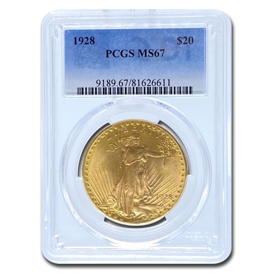 1928 $20 Saint-Gaudens Gold Double Eagle MS-67 PCGS 1928 $20 Saint-Gaudens Gold Double Eagle MS-67 PCGS