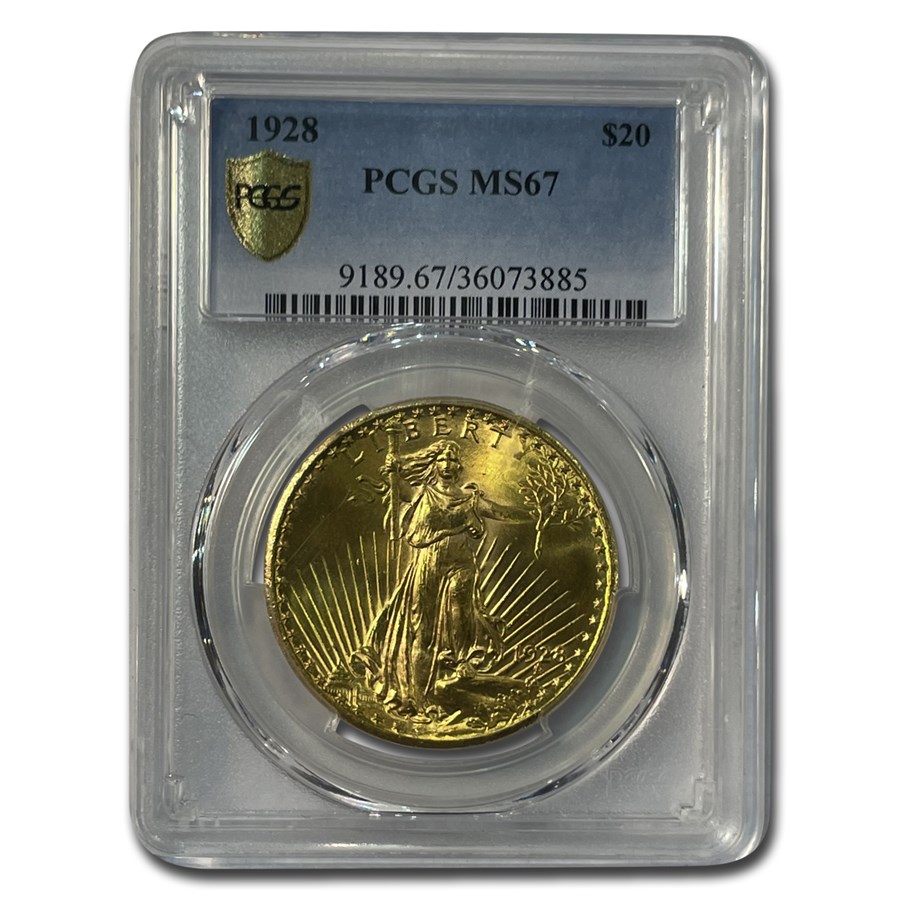 1928 $20 Saint-Gaudens Gold Double Eagle MS-67 PCGS