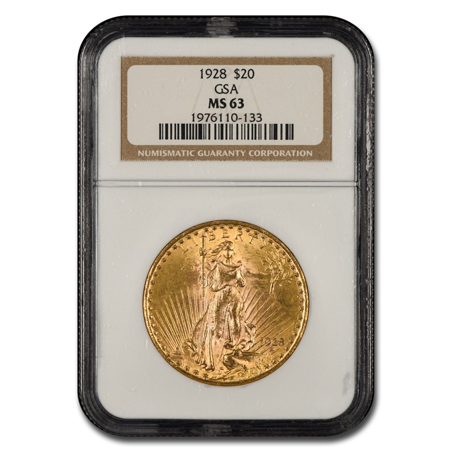 Buy 1928 $20 St Gaudens Gold Double Eagle MS-63 NGC (GSA) | APMEX