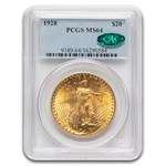1928 $20 St Gaudens Gold Double Eagle MS-64 PCGS CAC
