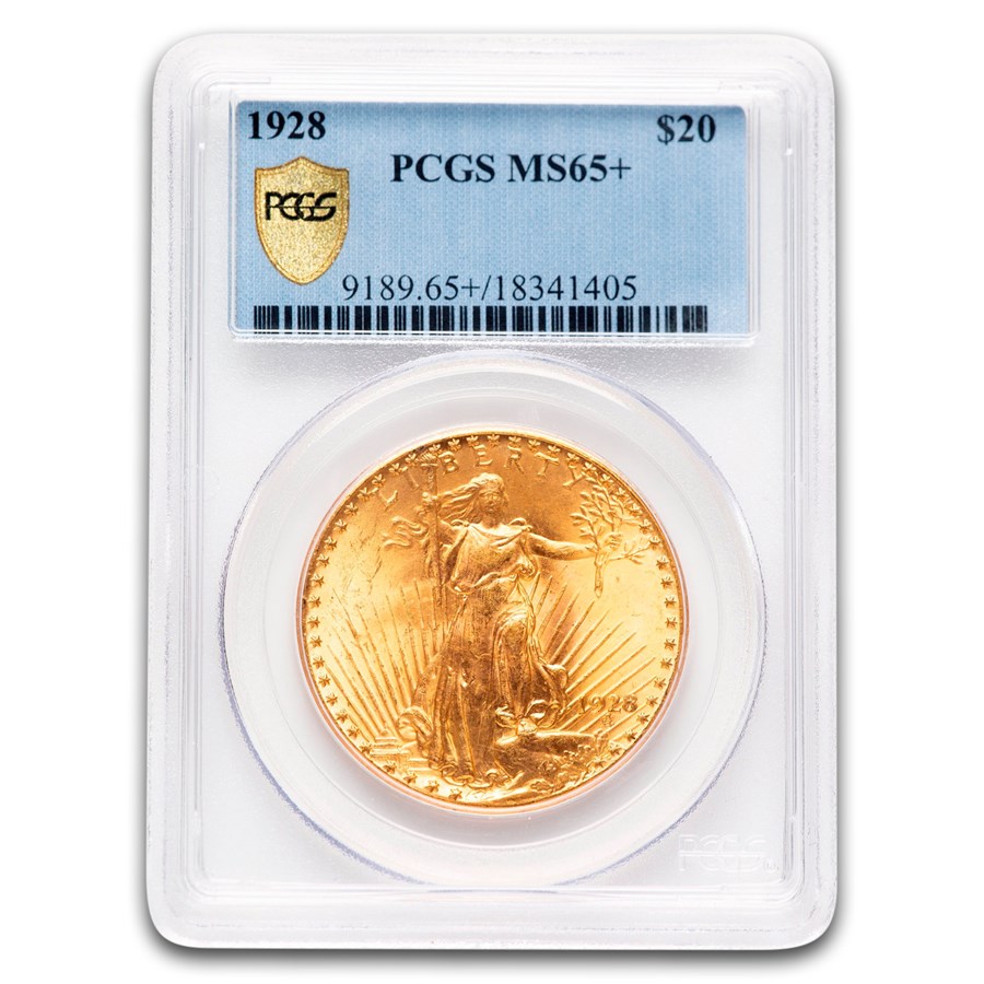 1928 $20 St. Gaudens Gold Double Eagle MS-65+ PCGS
