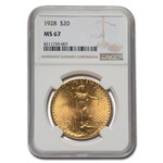 1928 $20 St Gaudens Gold Double Eagle MS-67 NGC