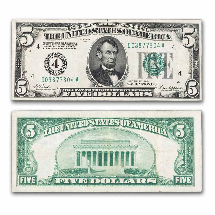 1928 (4-Cleveland) $5.00 FRN VF (Fr#1950-D)