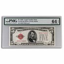 1928 $5.00 U.S. Note Red Seal CH CU-64 EPQ PMG (Fr#1525)