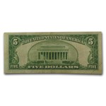 1928 $5.00 U.S. Note Red Seal Fine (Fr#1525)