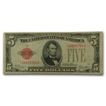 1928 $5.00 U.S. Note Red Seal Fine (Fr#1525)
