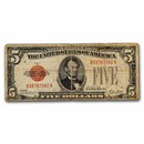 1928 $5.00 U.S. Note Red Seal VG (Fr#1525)