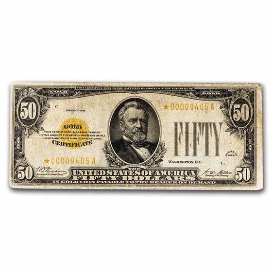 1928* $50 Gold Certificate Fine (Fr#2404) Star Note 1928* $50 Gold Certificate Fine (Fr#2404) Star Note