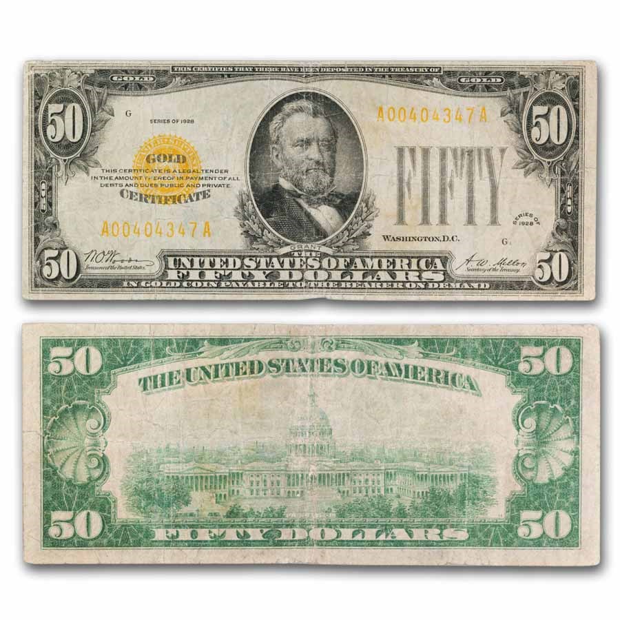 1928 $50 Gold Certificate Fine/VF (Fr#2404)