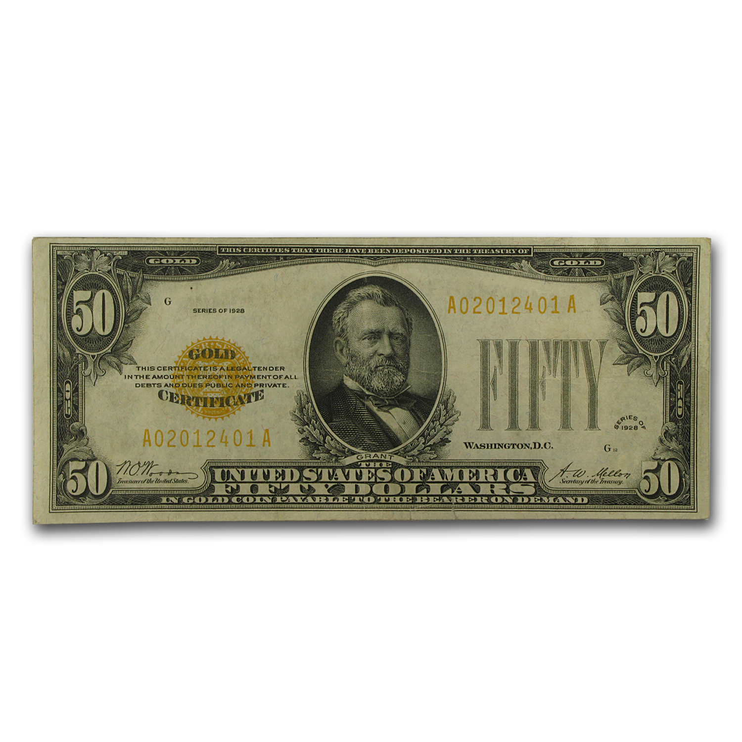Buy 1928 $50 Gold Certificate VF+ | APMEX
