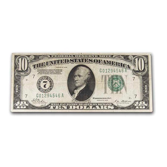 1928 (7-Chicago) $10 FRN Fine (Fr#2000-G) 1928 (7-Chicago) $10 FRN Fine (Fr#2000-G)