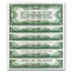 1928-A $1.00 Silver Certificates CU (Fr#1601) 6 Consecutive