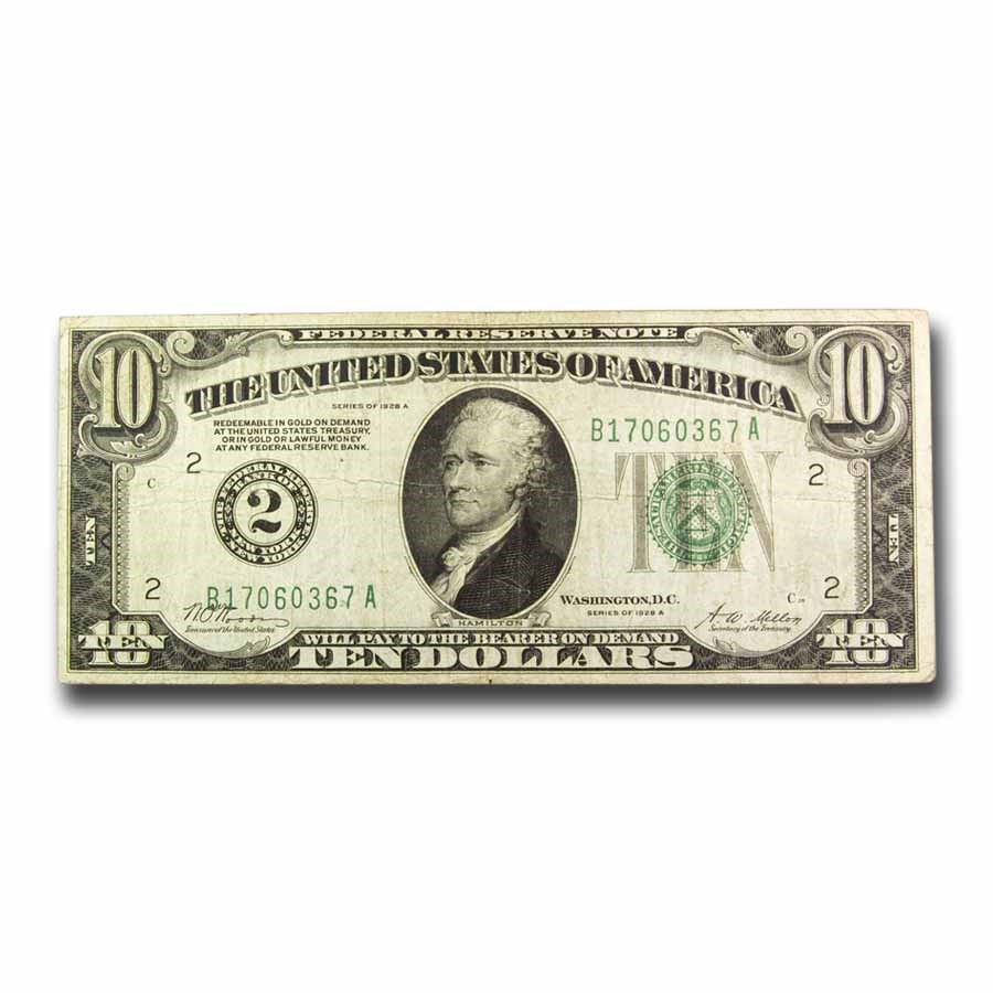 1928-A (2-New York) $10 FRN Fine (Fr#2001-B)