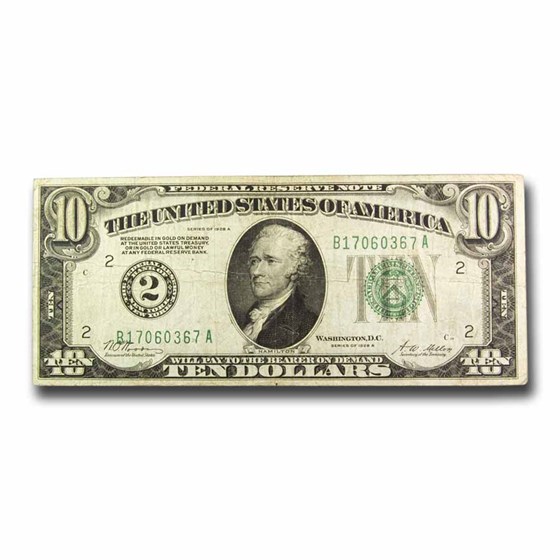 1928-A (2-New York) $10 FRN Fine (Fr#2001-B) 1928-A (2-New York) $10 FRN Fine (Fr#2001-B)