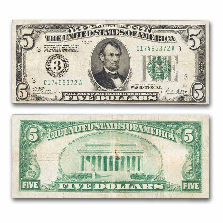 1928-A (3-Philadelphia) $5.00 FRN Fine (Fr#1951-C)