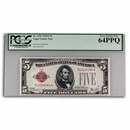 1928-A $5.00 U.S. Note Red Seal Choice CU-64 PPQ PCGS (Fr#1526)