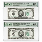 1928-A (7-Chicago) $5.00 FRN CU-64 EPQ PMG (Fr#1951-G) Changeover