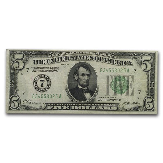 1928-A (7-Chicago) $5.00 FRN VF (Fr#1951-G)