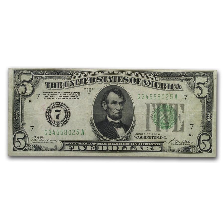 1928-A (7-Chicago) $5.00 FRN VF (Fr#1951-G)