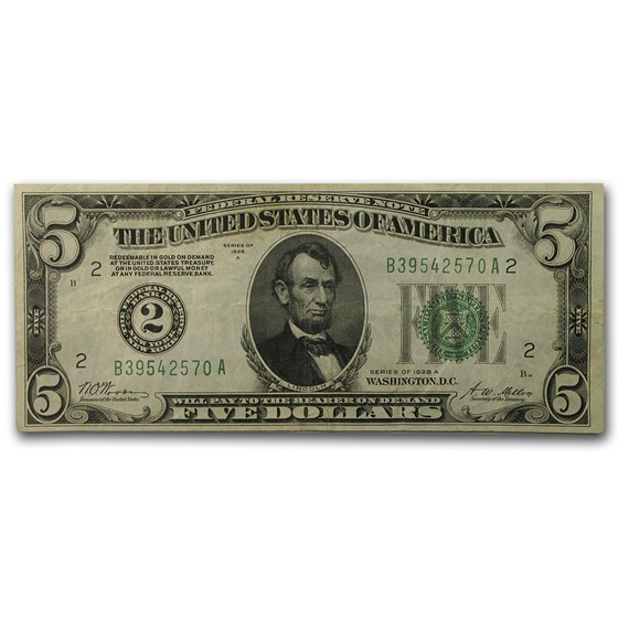 1928-A (B-New York) $5.00 FRN VF+ 1928-A (B-New York) $5.00 FRN VF+