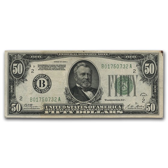 1928-A (B-New York) $50 FRN VF (Fr#2101-B) 1928-A (B-New York) $50 FRN VF (Fr#2101-B)