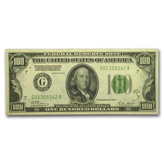1928-A (G-Chicago) $100 FRN AU (Fr#2151-G) 1928-A (G-Chicago) $100 FRN AU (Fr#2151-G)