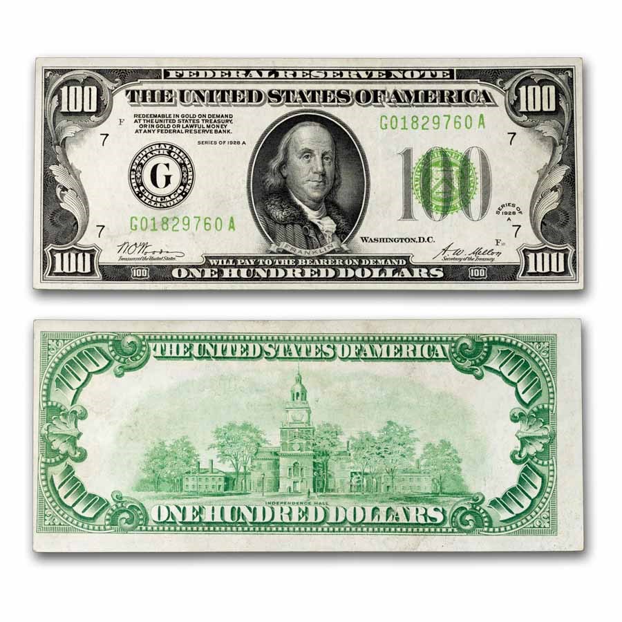 1928-A (G-Chicago) $100 FRN CH AU (Fr#2151-G)