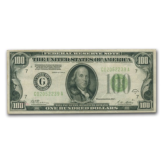 1928-A (G-Chicago) $100 FRN VF (Light Green) 1928-A (G-Chicago) $100 FRN VF (Light Green)