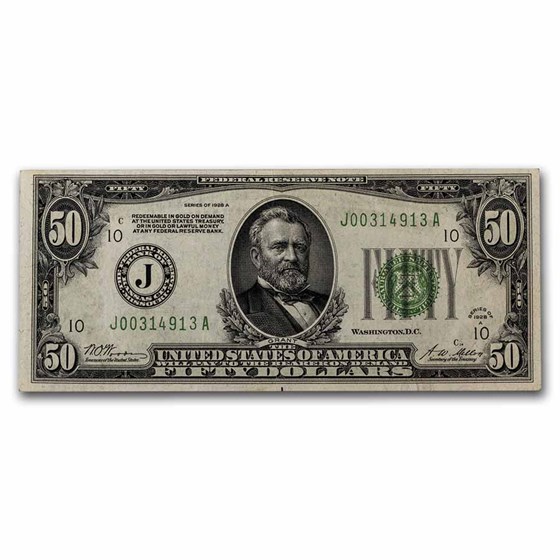 1928-A (J-Kansas City) $50 FRN VF (Fr#2101-J) 1928-A (J-Kansas City) $50 FRN VF (Fr#2101-J)
