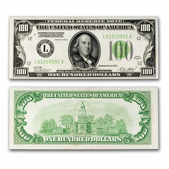 1928-A (L-San Francisco) $100 FRN CCU (Fr#2151-L)