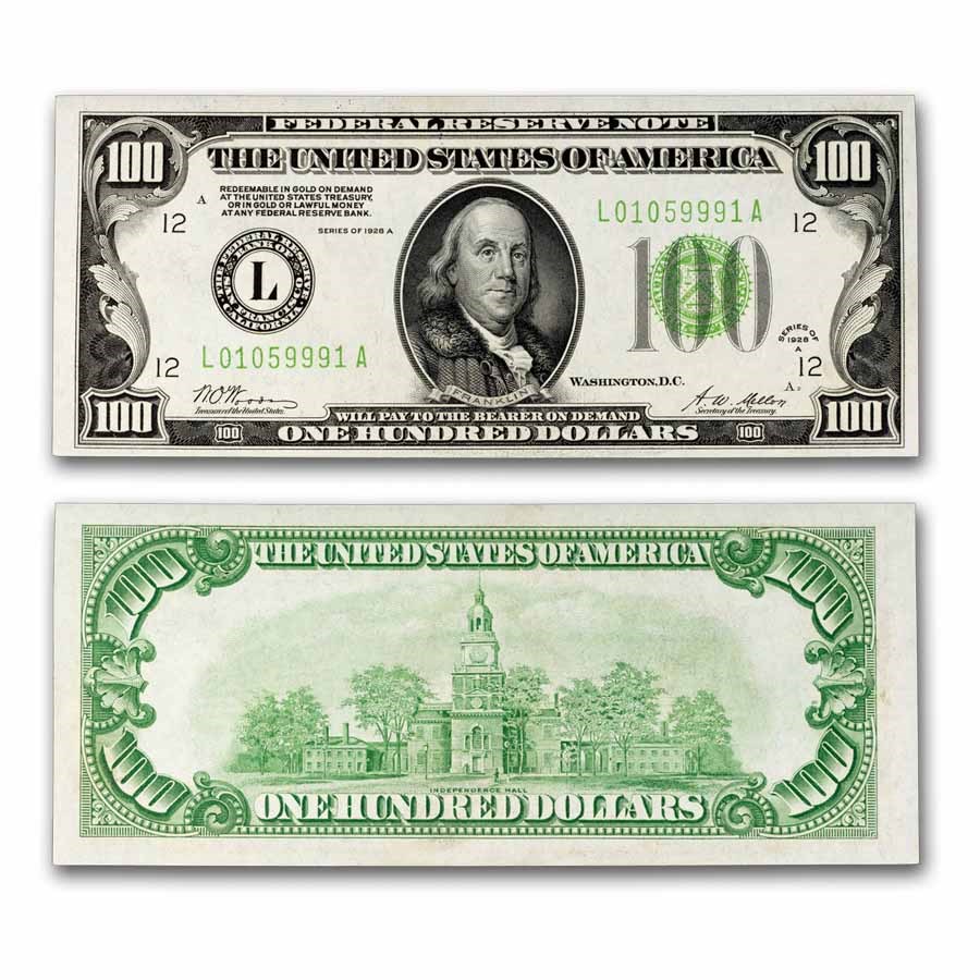 1928-A (L-San Francisco) $100 FRN CCU (Fr#2151-L)